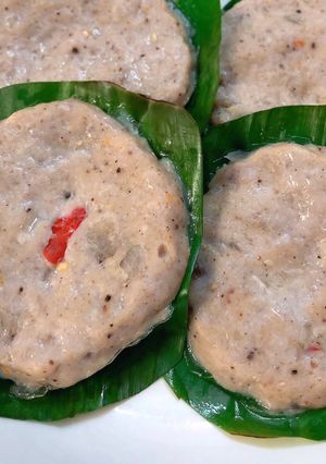 Hình của món Chả cá hấp lá chuối.