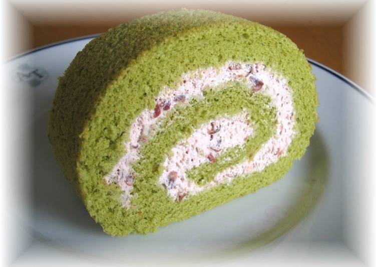 Step-by-Step Guide to Prepare Super Quick Homemade Roll Cake Matcha Green Tea with Adzuki Cream