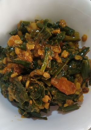 A picture of Spring onion sabji.