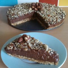A picture of Vickys No-Bake 'Nutella Cheesecake', GF DF EF SF Nut-Free Option.