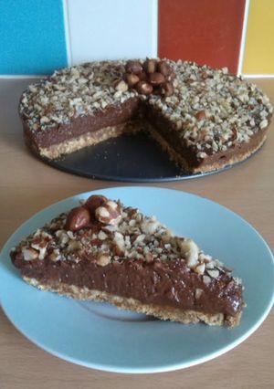 A picture of Vickys No-Bake 'Nutella Cheesecake', GF DF EF SF Nut-Free Option.