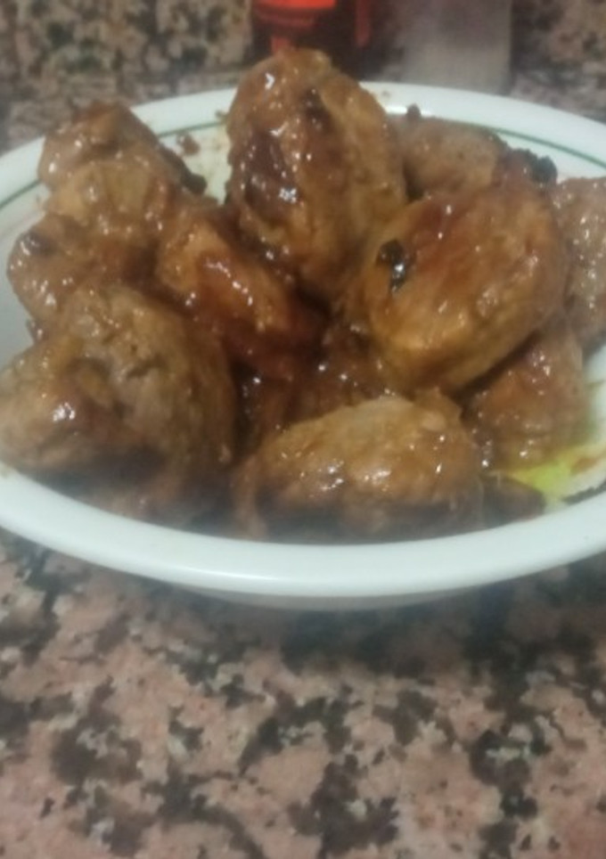 Una foto de Solomillo a la miel mostaza con castañas