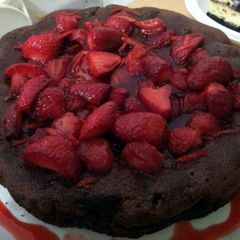 A picture of AMIES Strawberry Orange Chocolate Cake.
