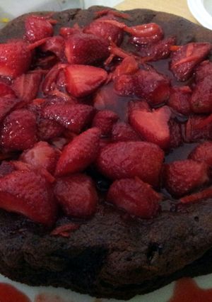 A picture of AMIES Strawberry Orange Chocolate Cake.