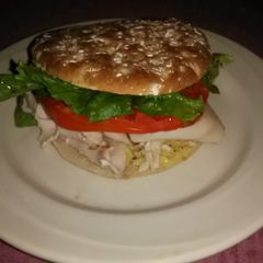 A picture of Dean' s Spicey As Hell Turkey Sandwich.