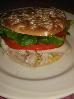 A picture of Dean' s Spicey As Hell Turkey Sandwich.