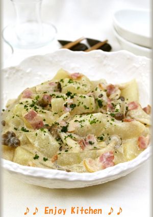 A picture of Bacon and Winter Melon in Cream Sauce.