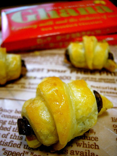A picture of Easy Rolled Chocolate Pies with Puff Pastry Sheets.