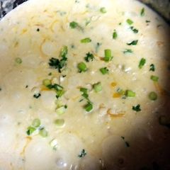 A picture of Very Cheesy potato soup.