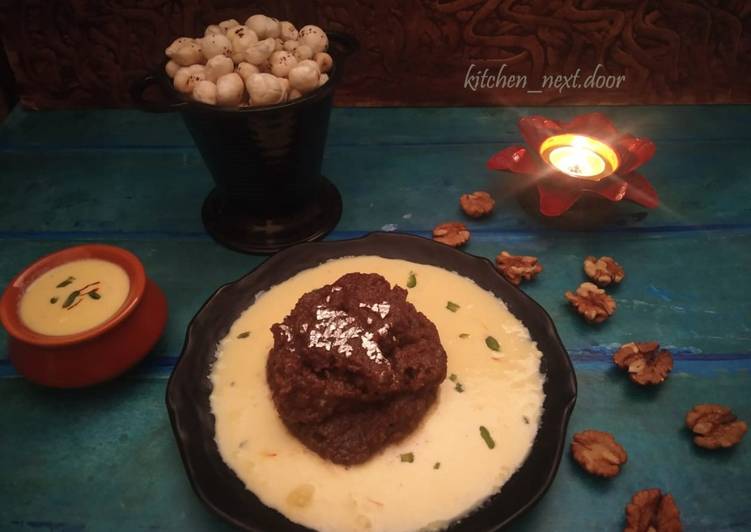 Steps to Prepare Homemade Walnut Halwa with Rabdi
