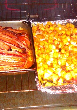 A picture of Applewood bacon wrapped chicken with brown sugar.