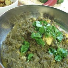 A picture of 'Saag Paneer' Indian Spinach Curry.