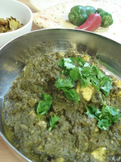 A picture of 'Saag Paneer' Indian Spinach Curry.