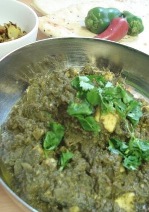 A picture of 'Saag Paneer' Indian Spinach Curry.