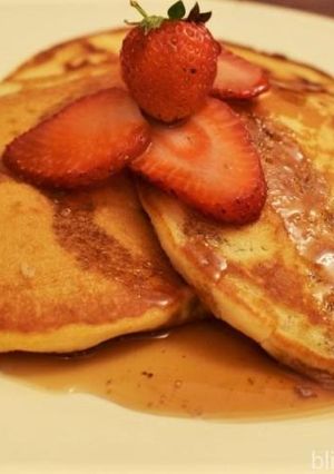 A picture of Fluffy Eggless Pancakes.