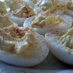 A picture of Jaimie's simple deviled eggs.
