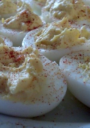 A picture of Jaimie's simple deviled eggs.