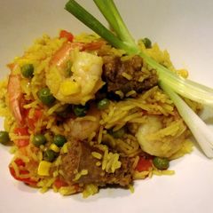 Shrimp and sausage jambalaya A picture of Shrimp and sausage jambalaya.