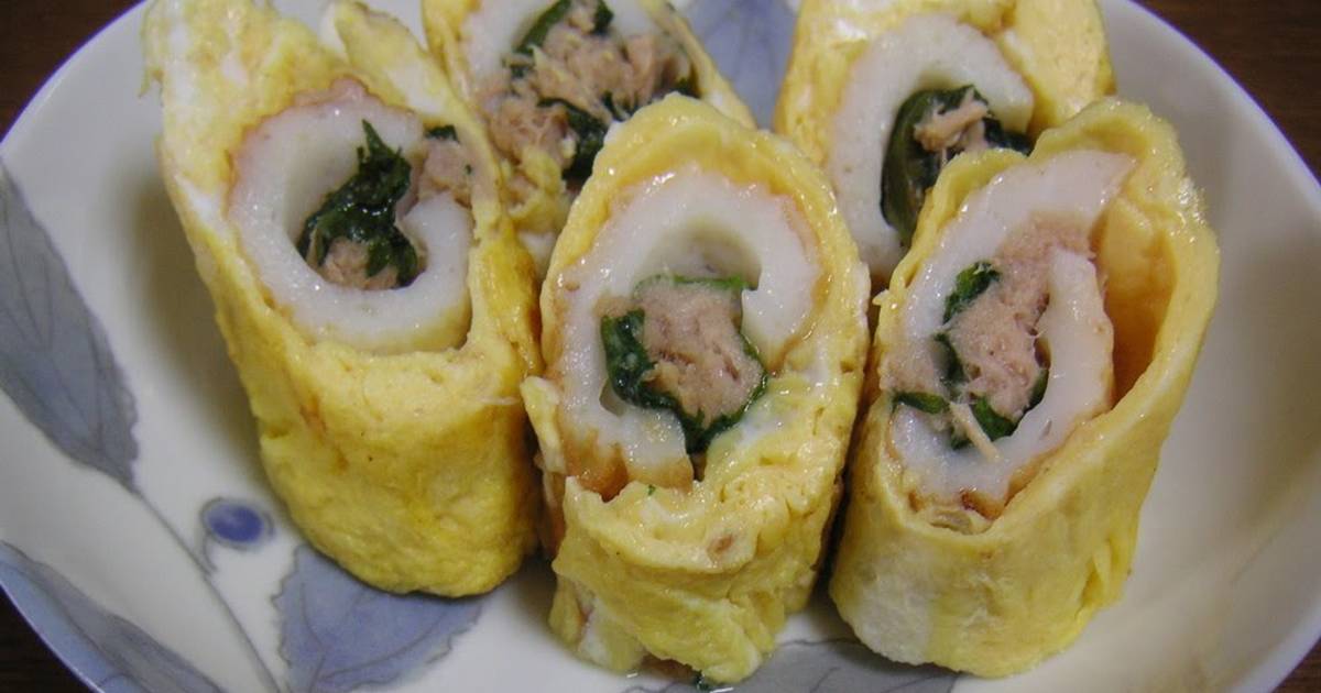 For Bentos: Tamagoyaki with Tuna and Chikuwa Fish Paste Sticks Recipe ...