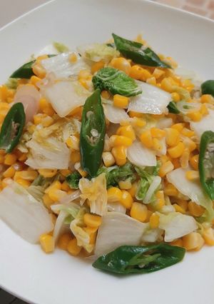Foto resep Tumis Sawi Putih Jagung Manis