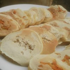 A picture of Orange infused carrot & coconut mini pancakes.