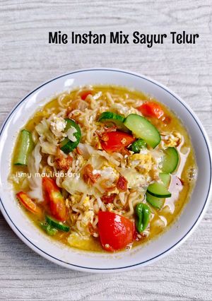 Foto resep Mie Instan Mix Sayur Telur