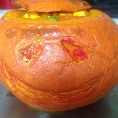 A picture of My Sweet Stuffed Amber Squash 😱.