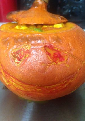 A picture of My Sweet Stuffed Amber Squash 😱.