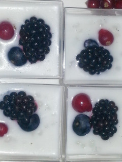 A picture of Sago and coconut cream dessert with mango.