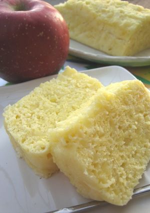 A picture of 15-Minute Apple Cake In a Microwaveable Pasta Dish.