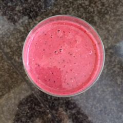 Mixed berries, Almond Milk and Oats Breakfast Smoothie A picture of Mixed berries, Almond Milk and Oats Breakfast Smoothie.