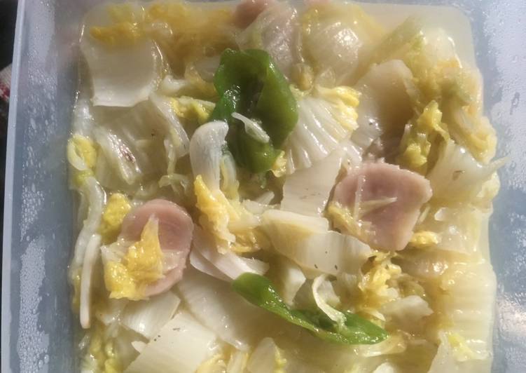 Masakan ala Rumahan Tumis Sawi Putih Baso Cabai Hijau