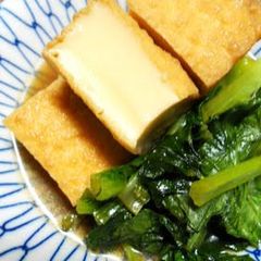 A picture of Simply Simmered Komatsuna and Atsuage.