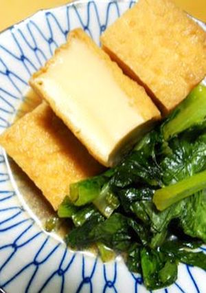 A picture of Simply Simmered Komatsuna and Atsuage.