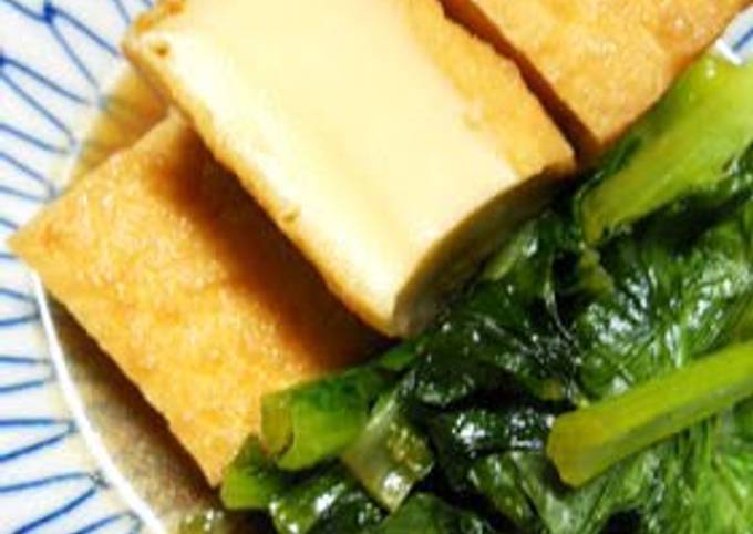 Steps to Prepare Any-night-of-the-week Simply Simmered Komatsuna and Atsuage