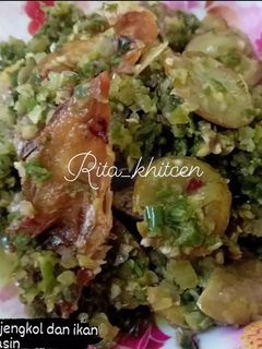 Foto resep Sambal hijau jengkol ikan asin