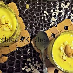 A picture of Aam Doi Cheere (Flattened Rice-Yoghurt-Mango Dessert).