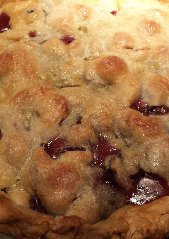A picture of Tommy's grape pie.