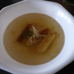 A picture of Warm Your Body! Seared Japanese Leek and Ginger Soup.