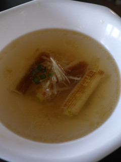 A picture of Warm Your Body! Seared Japanese Leek and Ginger Soup.