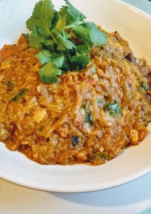 A picture of Aubergine fills /Baingan ka bharta.