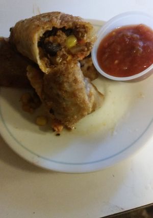 A picture of Southwestern style eggrolls.