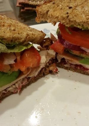 A picture of Leftover Turkey Avo Sandwich.