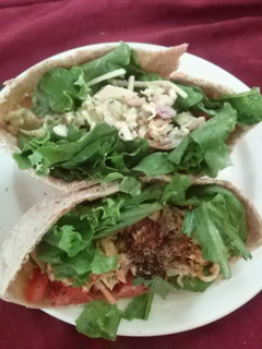 A picture of Dean's Simple Maryland Style Crab Crunch Salad Pita Pocket.