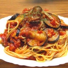 Tomato Spaghetti with Eggplant and Zucchini A picture of Tomato Spaghetti with Eggplant and Zucchini.
