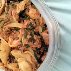 A picture of Gluten free vodka sauce tortellini.