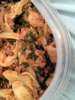 A picture of Gluten free vodka sauce tortellini.