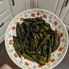 Amchur bhindi A picture of Amchur bhindi.