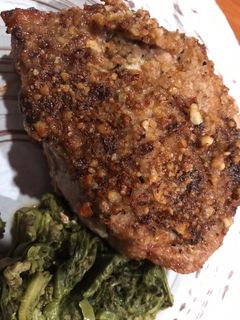 A picture of Pecan and Onion Crusted Pork Chops.