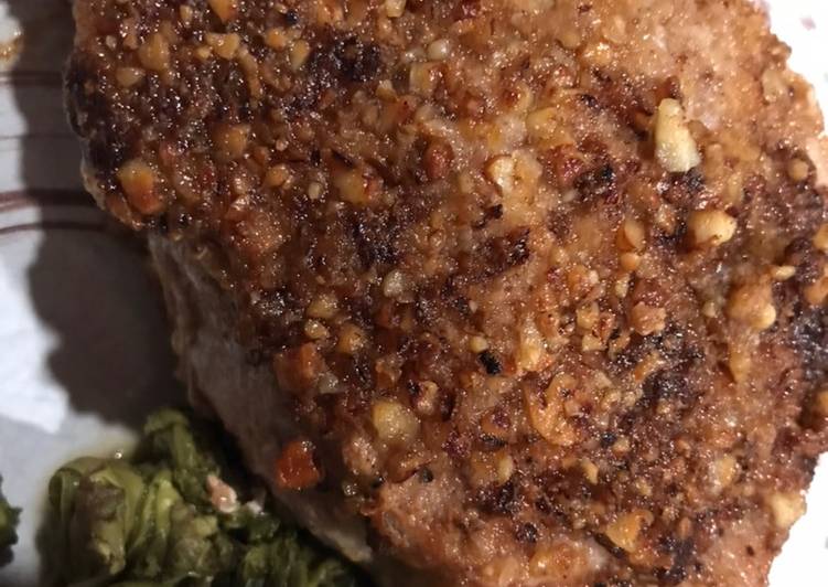 Easiest Way to Prepare Super Quick Homemade Pecan and Onion Crusted Pork Chops